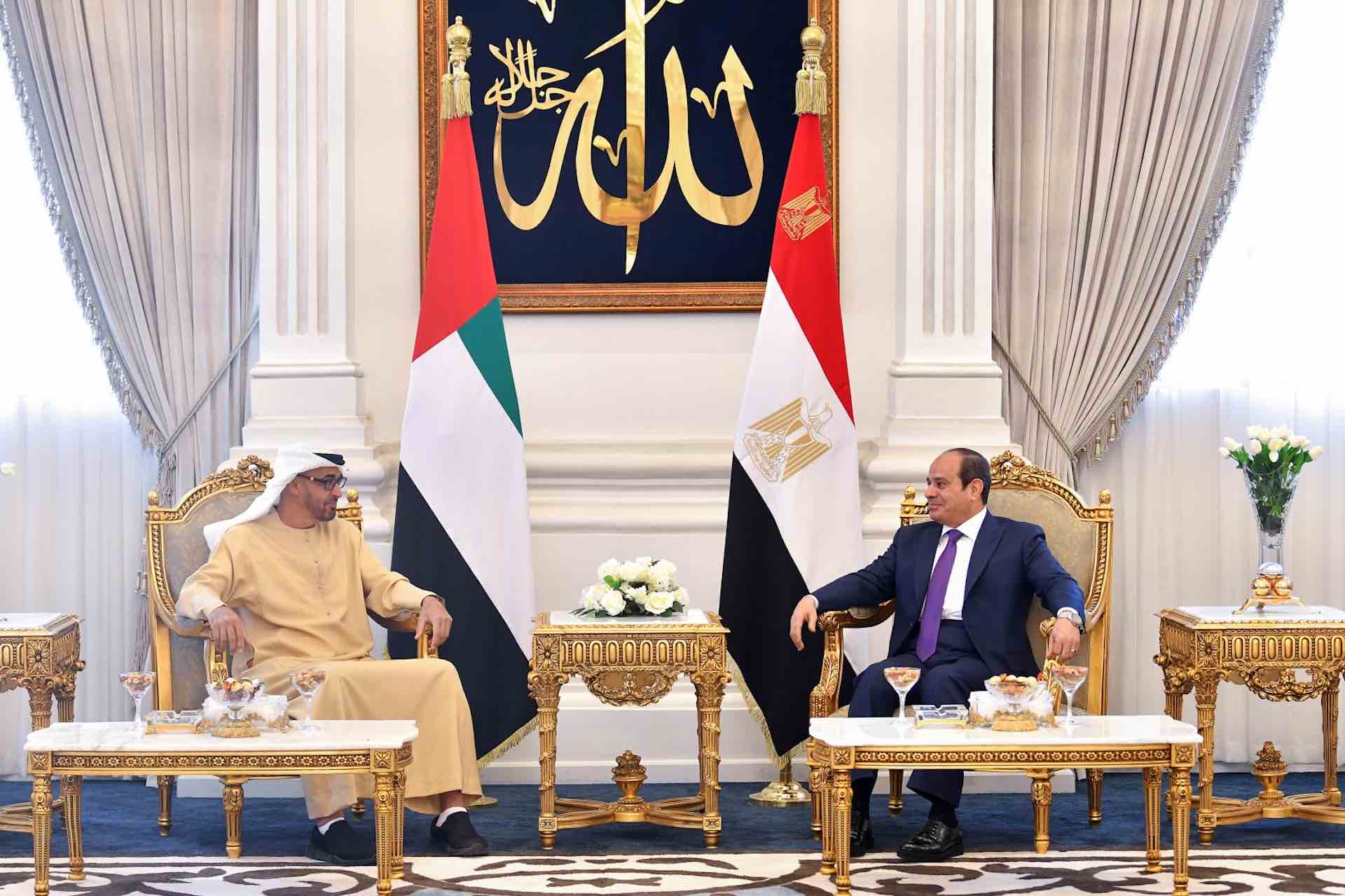 UAE President meets with the Egyptian President in Al Alamein City